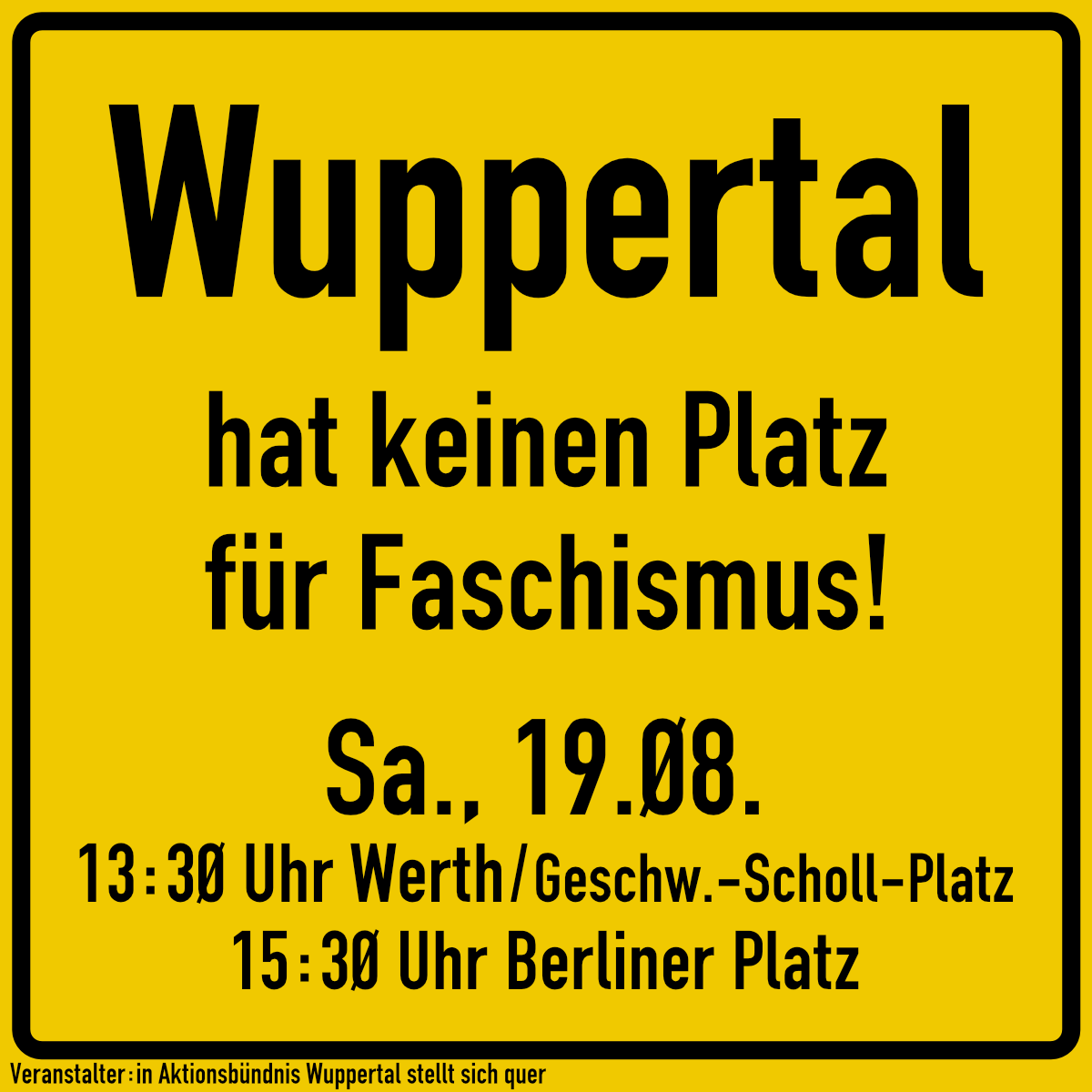 Wuppertal hat keinen Platz für Faschisten