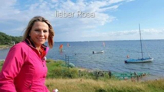 Frau in Rosa mit Spruch: lieber Rosa